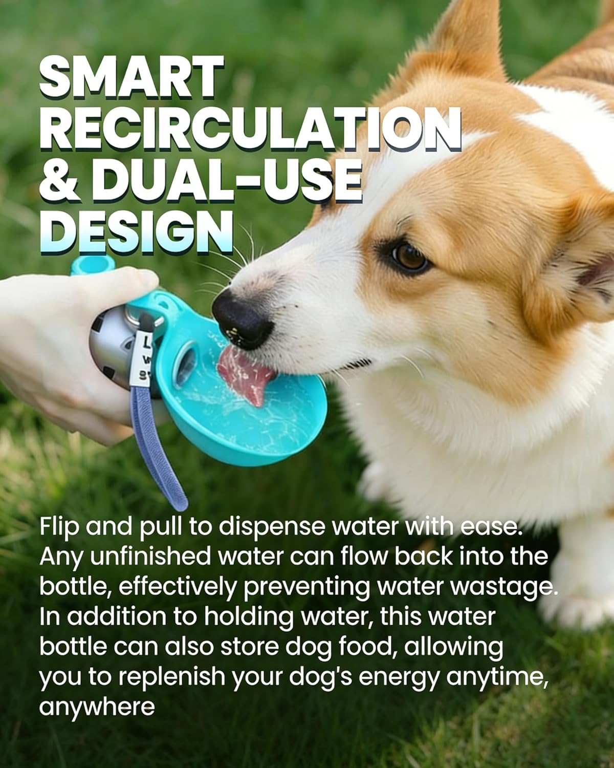 Foldable Pet Water Bottle User Pouring Water