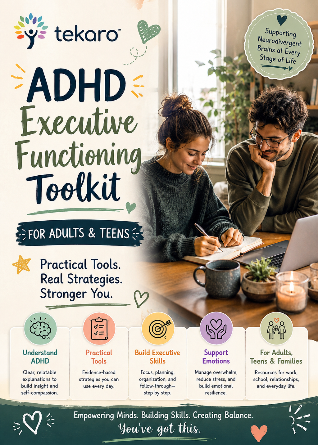 ADHD Executive Functioning Toolkit for Adults & Teens | Printable PDF Workbook, Focus & Organization Planner