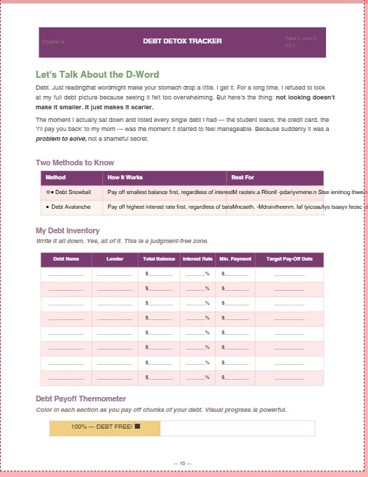 The Loud Budgeting Workbook | Printable Personal Finance Planner, Budget Tracker & Money Management PDF