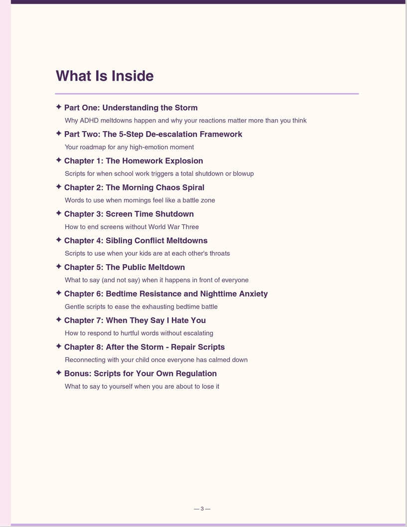 ADHD Parenting Script Book | De-Escalation Guide & Emotional Regulation Toolkit (Printable PDF)