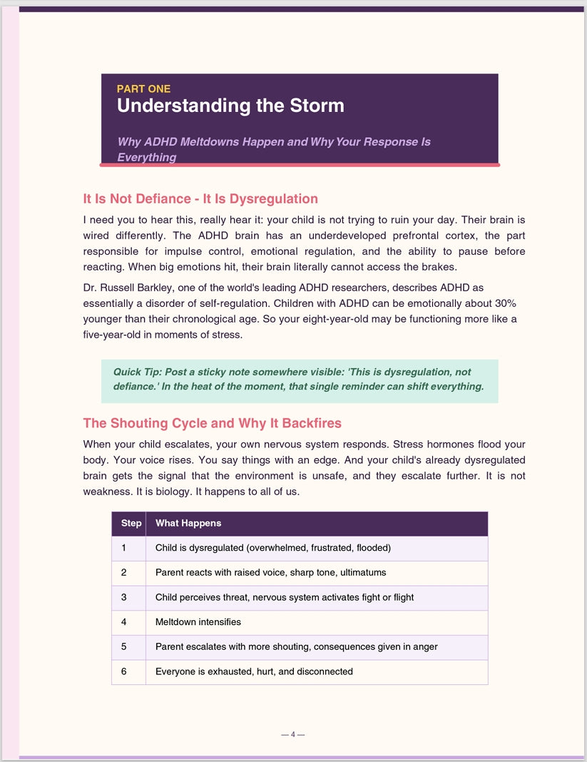 ADHD Parenting Script Book | De-Escalation Guide & Emotional Regulation Toolkit (Printable PDF)